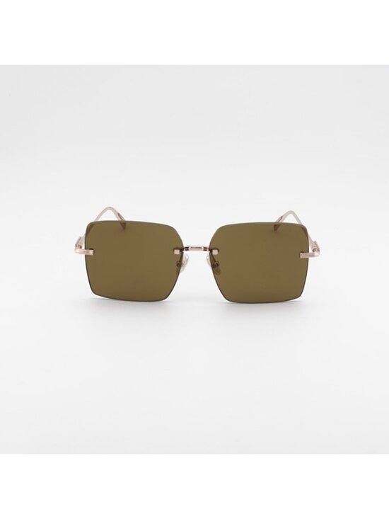 Salvatore Ferragamo SF311S 780 Sunglasses Gold Square Frame, Brown Lenses main image 10